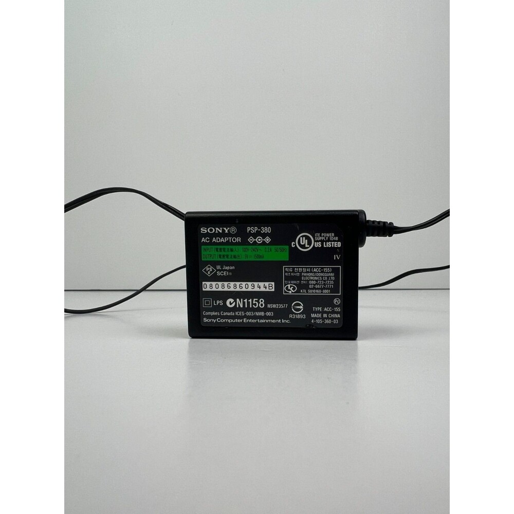 Official Sony PSP AC Adapter Power Supply Charger PSP-100 Cable OEM Genuine
